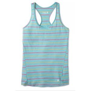 Smartwool Merino 150 Baselayer Racerback Tank Medium- Blue Stripe